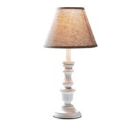 LOBERON Créteil Lampe à poser - Teintes claires harmonieuses - Abat-jour en lin au charme naturel, marron/blanc vieilli