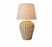 LOBERON Ernée Lampe à poser - Look élégant - Rotin travaillé à la main, beige