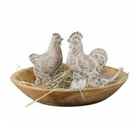 Loberon Gesualdo Coq et Poule - Un Charmant Duo - Finition vieillie nostalgique, Marron Vieilli