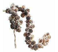 Loberon Jacci Guirlande de Pommes de pin - La Quintessence du Naturel - Délicate Finition Effet Neige, Marron