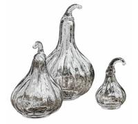 Loberon Lacey Lot de 3 courges - Accessoire raffiné en Verre - Courges réinterprétées, Transparent