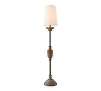 LOBERON Lampe à poser Caylus - H/Ø env. 80 15 cm - Bois de manguier - Fer - blanc/marron