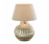 LOBERON Lampe à poser Lillemor, argenté vieilli/crème