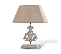 LOBERON Lampe à poser Poème - paulownia, MDF - H/L/P env. 48.7/35 / 21 cm - lin/blanc vieilli