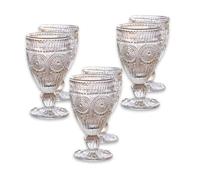 LOBERON Leatrice Lot de 6 verres - Beau relief - Verre transparent très solide, transparent