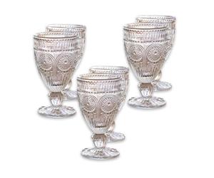 LOBERON Leatrice Lot de 6 verres - Beau relief - Verre transparent très solide, transparent