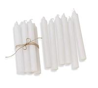 Loberon Lot de 12 Bougies Bauceau crème - Bougies Longues déco Faites à la Main - Finition Rustique - Teintées dans la Masse et sans Odeur - Durée de Combustion 7-8h, crème