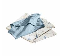 LOBERON Lot de 2 serviettes de bain à capuche en mousseline douce - Imprimé adapté aux enfants - Pour bébé - En coton - Bleu