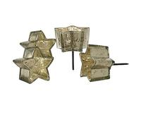 Loberon Lot de 4 photophores Bernice - Verre, métal - H/D env. 11/9 cm - Couleur Argent - décorations de Noël, argenté