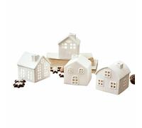 Loberon Lot de 4 photophores Country, Blanc