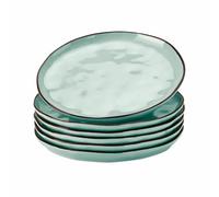 LOBERON Lot de 6 assiettes à dessert Biarré, turquoise |
