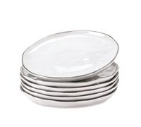 LOBERON Lot de 6 assiettes Biarré, blanc |