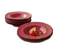 LOBERON Lot de 6 assiettes creuses Biarré, rouge |