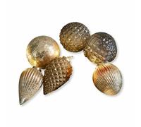 Loberon Lot de 6 décorations de Noël Layounne, argenté Vieilli/Gris