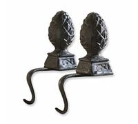 Loberon Lot de Pommes de pin en Fer Lucielle | Décoration de Noël Patères | Décoration de Table en Fonte | pour Manteaux de cheminée, étagères et commodes | 2 pièces | Marron Vieilli, Marron Vieilli