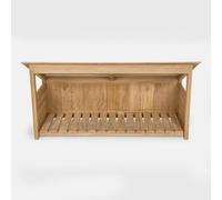 Loberon Mabry Étagère d’extérieur - en Bois de Teck revalorisé - Effet Petit Chalet, Marron