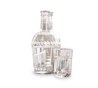 LOBERON Mardor Carafe - Le verre sert également de capuchon - Gravure fine, transparent