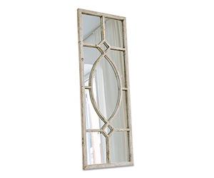 Loberon Millery Miroir - Métal Massif avec Une Patine à l'ancienne - Utilisation Polyvalente, Blanc Vieilli