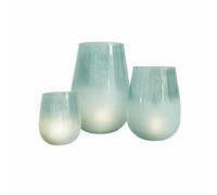 Loberon Miristelle Lot de 3 photophores - Soufflé à la Bouche - Teinte raffinée, Bleu