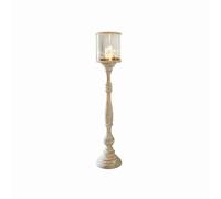 Loberon Passion Bougeoir - Très Grand Format - Bois de manguier de qualité, Beige Vieilli