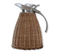 Loberon Senta Bouteille Isotherme, rotin et Acier Inoxydable, H x Ø env. 22,5/15 cm, Marron/argenté