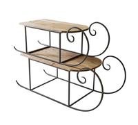 Loberon Skalara Lot de 2 luges décoratifs, marron/noir