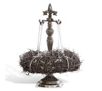 Loberon Support pour Couronne Edmond | Décoration de Noël pour Couronne de l'Avent | en Fonte d'aluminium | Argenté | 61 cm, argenté