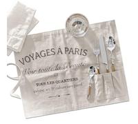 Loberon Voyage Lot de 2 Sets de Table - Ensemble de Deux Sets de Table - Pur Coton, crème