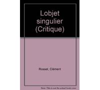 L'objet singulier
