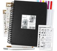 Lobome Album photo DIY noir A4, 90 pages noires à personnaliser avec accessoires de scrapbooking, pochoirs, autocollants & stylos | Album souvenir avec couverture