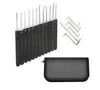 Loboo Idea 17 pièces Set de sélection de verrouillage/Kit de sélection de verrouillage/Outil d'extraction de clé de verrouillage avec sac à fermeture à glissière noir