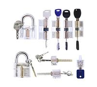 Loboo Idea - Ensemble de 9 serrures d'entraînement pratiques pour les serruriers débutants et professionnels - Paquet de 9 - Cadenas transparent visible en coupe