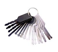 Loboo Idea Kit de crochetage pour serrure de voiture 16 pièces Clé principale complète pour voiture, clé multifonction pour portes de voiture, kit de crochetage et outils de réparation