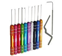 Loboo Idea Outils de jeu de choix de serrure Kaba, 12 pièces, multicolore, y compris crochet de sélection de 10 pièces Kaba Lock et clé de tension, 2 pièces pour serrurier débutant et professionnel