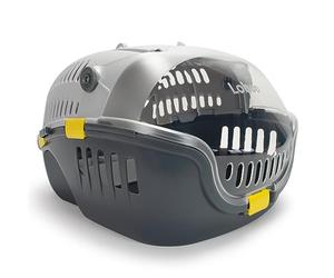 LOBOO - Transporteur Anthracite 'Bubble Urban Basic', pour Chiens et Chats Petite et Moyenne, Dôme Haute Visibilité, Poignée de Transport, Fenêtre Supérieure et de Ventilation, Convertible en Lit