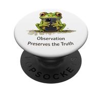 L'observation préserve la vérité Frog Observer PopSockets PopGrip Adhésif
