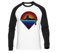 Lobster Riding A Bike T-Shirt De Baseball Blanc Unisexe À Manches Longues Noir