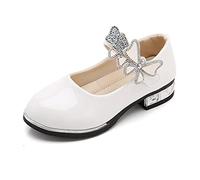 LOBTY Chaussures de Princesse pour Fille Mary Jane Escarpins en Cuir Lolita Enfants Ballerines Sandales Mariages Boule Anniversaire Fête Noël Halloween Carnaval Rose Noir Blanc EU26-37
