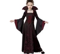 LOBTY Vampire Enfant Déguisement Fille Costume Comtesse Gothique Déguisement Enfant Fille Robe de Sorcière Halloween Robe Princesse Costume Enfant Adultes