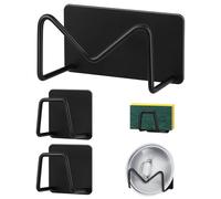 LOBVABA 3 Pièces Porte Eponge Evier, Porte Eponge Evier Auto Adhesif, 304 INOX, Support Eponge INOX, Support Eponge pour Le Rangement de Cuisine et Salle de Bain