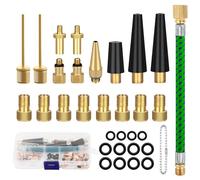 LOBVABA 32 Pièces Adaptateur de Pompe à Vélo, Embout Pompe Velo DV SV AV, Embout Gonflage Velo pour Pompe à Vélo et Compresseurs Pompes, Accessoires Velo