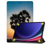 Lobwerk Étui de protection pour Samsung Tab S9+ Plus 2023 SM-X810 SM-X816B SM-X818U 12,4" avec fonction support et fonction veille/réveil automatique