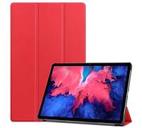 Lobwerk Étui Fin pour Tablette Lenovo Tab P11 2021 TB-J606F TB-J606X 11" avec Fonction Support et Fonction Veille Automatique Rouge