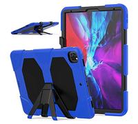 Lobwerk Étui pour Apple iPad Pro 12.9 2020 12,9" Housse Antichoc avec écran de Protection et Support Bleu