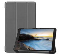 Lobwerk Étui Smart Cover avec Fonction Support et Mise en Veille/Marche Automatique pour Samsung Galaxy Tab A 8 SM-T290 SM-T295 8" Gris