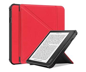 Lobwerk Kobo Sage eReader 8" Slim Étui de protection avec fonction support et fonction veille/réveil automatique Rouge