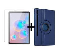 Lobwerk Set de 2 en 1 pour Tablette Samsung Galaxy Tab S6 10.5 SM-T860 SM-T865 avec étui et Film de Protection d'écran en Verre trempé Bleu