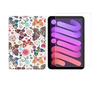 Lobwerk Set de tablettes 2 en 1 pour Apple IPad Mini 6 2021 8,3" avec étui magnétique pour veille/réveil et mode veille + film de protection d'écran en verre trempé