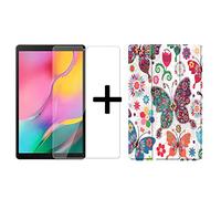 Lobwerk SM-T510 SM-T515 Étui de Protection 2 en 1 pour Galaxy Tab A 10,1" avec Fonction Veille/réveil Automatique + Verre de Protection 03