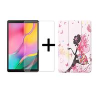 Lobwerk SM-T510 SM-T515 Étui de Protection 2 en 1 pour Galaxy Tab A 10,1" avec Fonction Veille/réveil Automatique + Verre de Protection 05